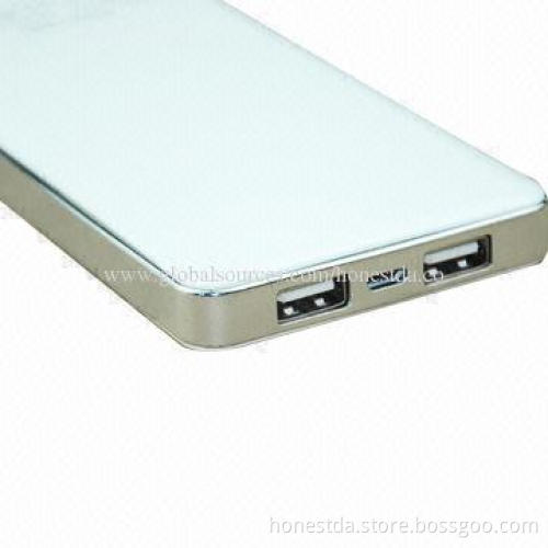 Dual USB Output Slim Power Bank with LCD Power Indicator, Capacity of 8,000mAh